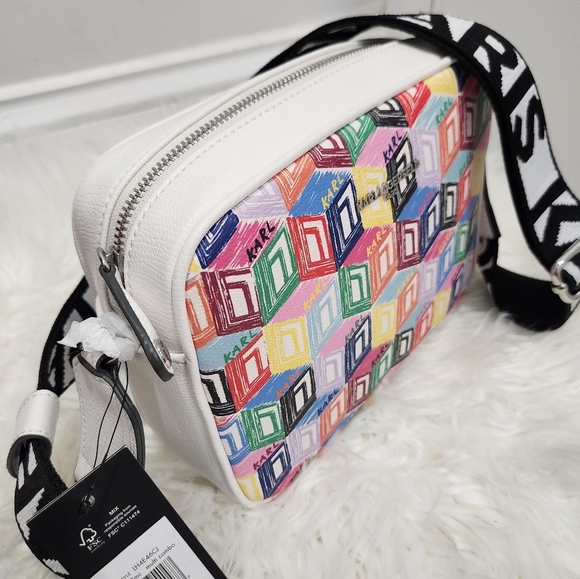 🔹️ Karl Lagerfeld🔹️ Paris white multicolor  combo Crossbody ✨️💕 - Picture 1 of 6